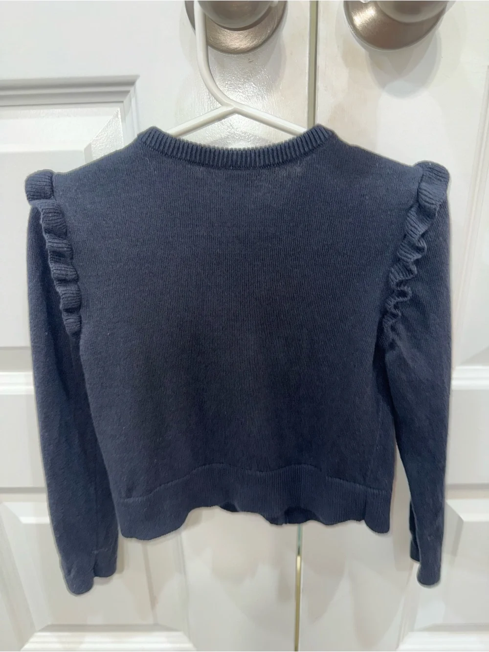 Carter's Black Ruffle-Trim Knit Cardigan